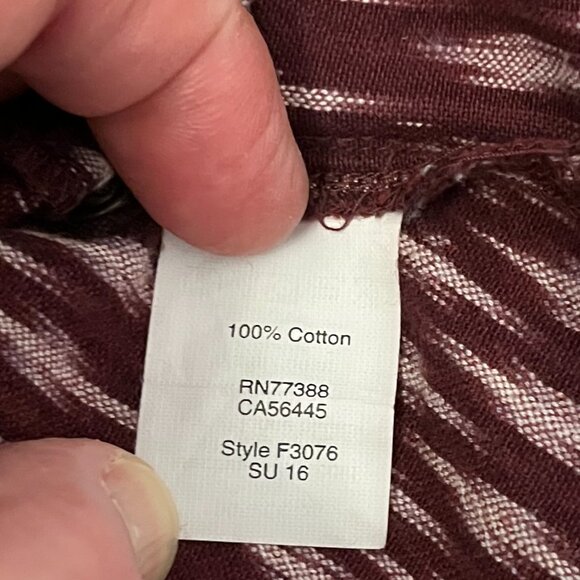 Madewell Maroon Ikat Print Tied Straps Shift Dress, Size Large - Picture 7 of 10